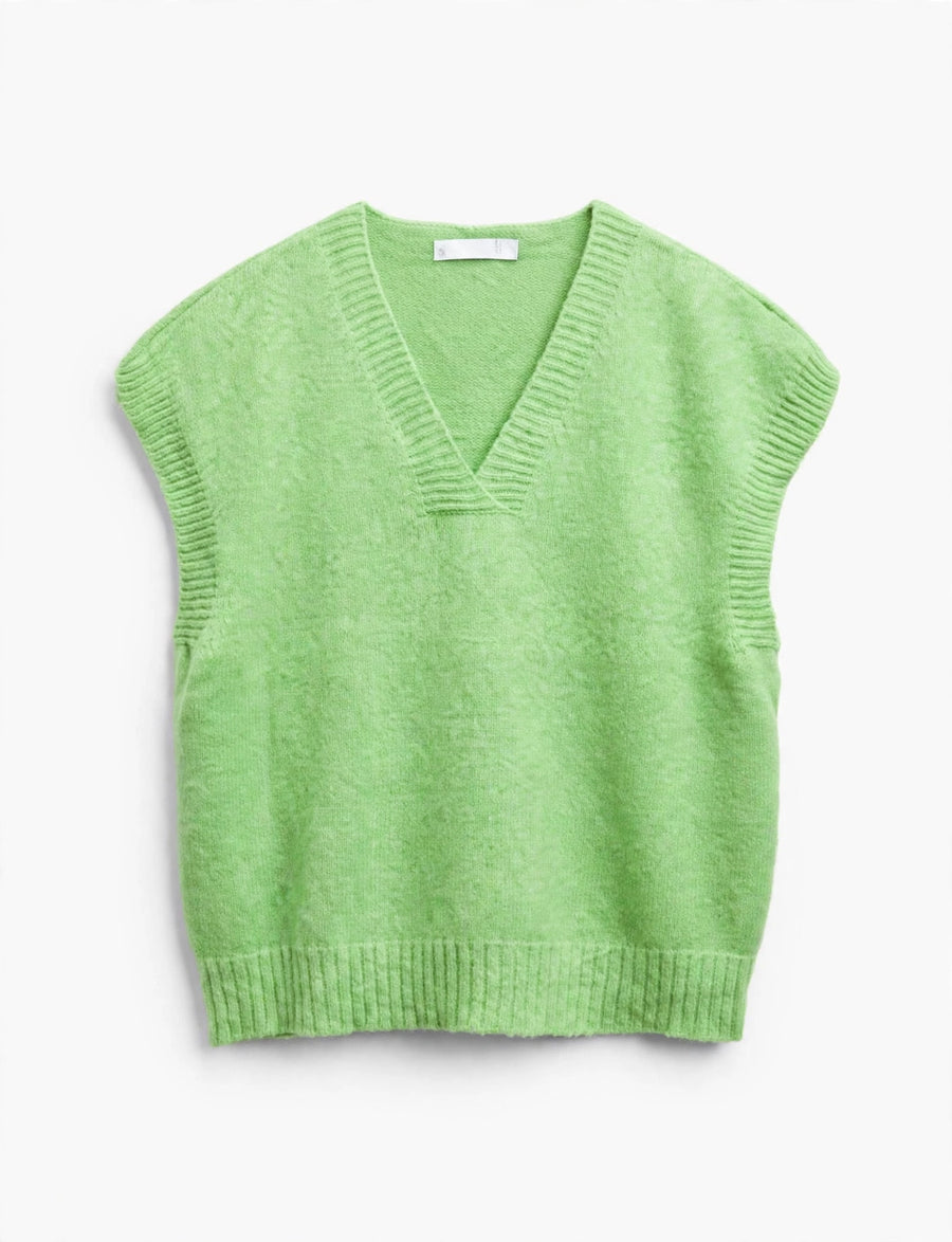 AMAZING Lime Green Knit Sweater Vest (One Size)